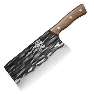 5Cr15 Steel Forged Kitchen Knife with Wooden Handle, Dual-Purpose Chopping and Cutting