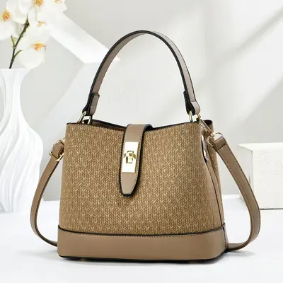 Women's Bucket Bag, Large Capacity, Retro Shoulder and Crossbody - 10