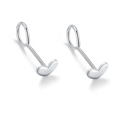 s999纯银弯钩耳钉女蝴蝶耳环夏款小众耳骨钉足银耳饰品厂家批发 - 7