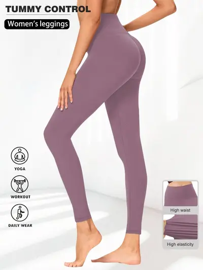 Amazon Foreign Trade European Size High Waist Yoga Pants Women European and American High Stretch Tummy Control Yoga Sports Tight Leggings Outer Wear - 11