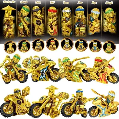 Ninja Yapı Blokları Altın Motosiklet, 6-14 Yaş Çocuklar İçin - 6