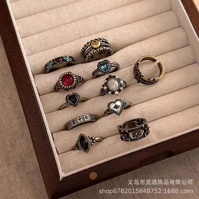 Vintage adjustable ring ethnic retro style - 3