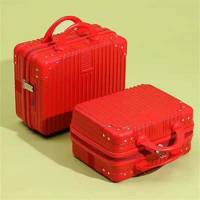Neujahrsgeschenkbox Rot Handkofferchen 14 Zoll Kosmetikkoffer Mini-Reisekoffer Reiseandenken Kleiner Zahlenkombinations-Koffer - 4