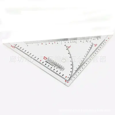 Marine Navigation Triangle Ruler for Distance Measurement and Chart Plotting