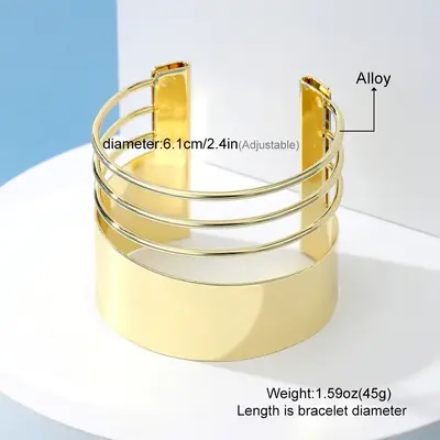 Im europäischen und amerikanischen Internet berühmter übertriebener breiter glänzender Armreif im böhmischen Stil mehrschichtiges Legierungsarmband Damenhandschmuck