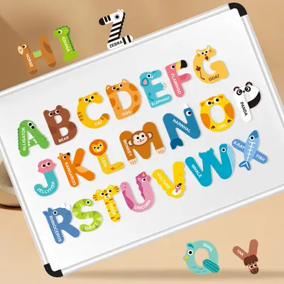 Kinder-Frühförderung Magnet-Puzzle-Sticker Baby Zahlen Buchstaben Tiere Vorschule Kognitive Entwicklung Kindergarten Lernspielzeug