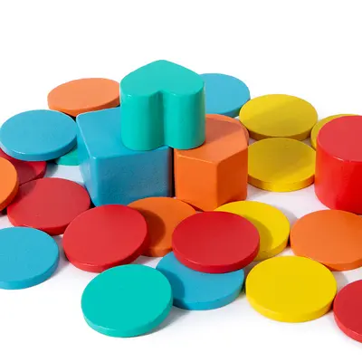 Montessori color and shape matching box, wooden
