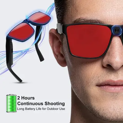 Smart AI Sunglasses with Camera, 800W Pixel, Video Recording, Bluetooth Music and Calls