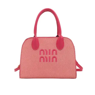 Women's Large Lettered Handbag with Shoulder and Crossbody Strap - 9