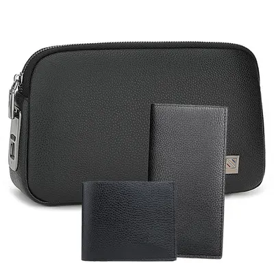 Smart Fingerprint Lock Men's Clutch Bag Litchi Leather Premium Large Capacity Organizer - 9