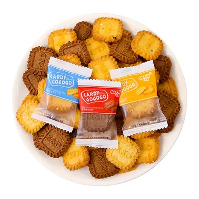 Kadisheng Coconut Latte Sea Salt Cheese Mini Round Biscuits, Individually Packed - 10