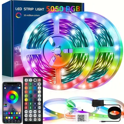 24VLED Streifen Licht 5 Meter/30 Meter Fernbedienung und App Musik Farbwechsel Raumbeleuchtung Flexible LED Beleuchtung