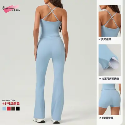 Kadın geniş paça yoga pantolonu, günlük spor giyim