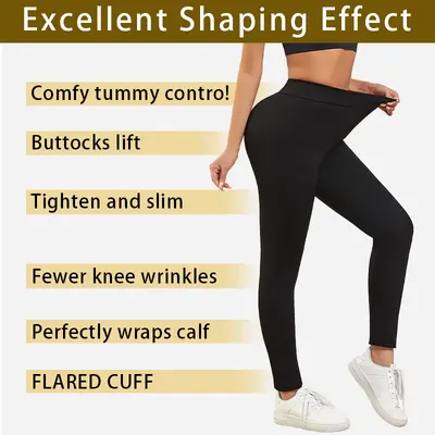 Fleece-Lined Thick Leggings Plus Size Fitness Pants - 3