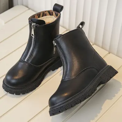 Kinderstiefel aus Leder, weiche rutschfeste Sohle, Frühling und Herbst