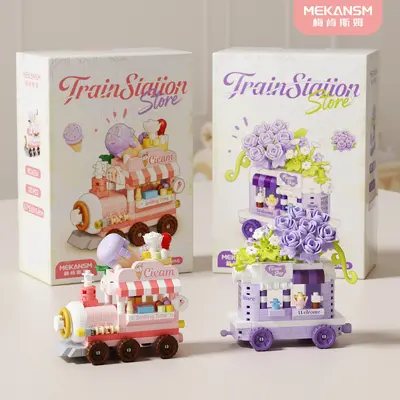 Çocuklar için DIY yapı blokları seti, küresel gurme karavan, eğitici oyuncak - 4