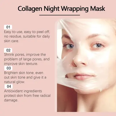 HOYGI Kollagen Peel-Off Maske - Sanfte tägliche Gesichtsreinigung, Feuchtigkeitspflege und Hautaufpolsterung mit Peel-Off Maske