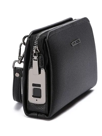 Men's Clutch Bag, Fingerprint Lock, Large Capacity, Business Style - 4