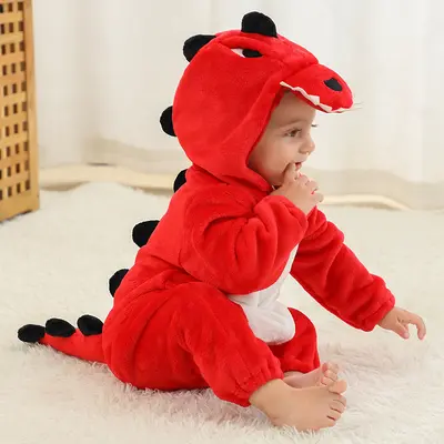 Flannel Dinosaur Crawl Suit for Babies and Toddlers - 10