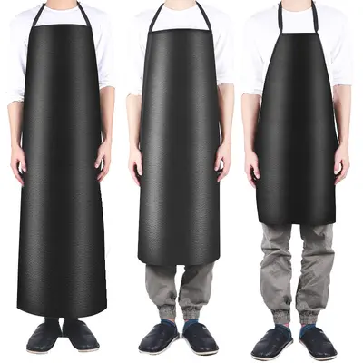 Industrial Work Apron Waterproof Oil-Proof Apron Waist Apron Kitchen Canteen Restaurant Extended PVC Leather Apron Industrial Neck-Hanging Apron