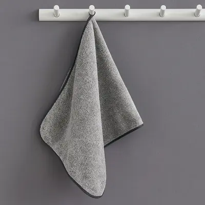 Bathroom towel set 3-piece, bamboo charcoal coral velvet - 9
