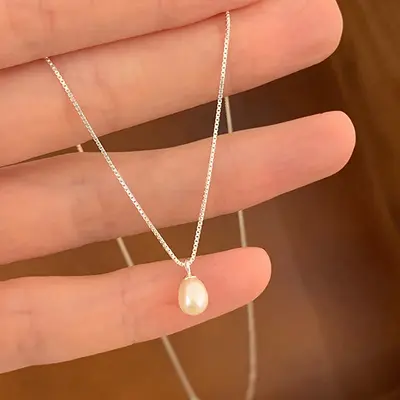 S925 sterling silver freshwater pearl necklace - 8