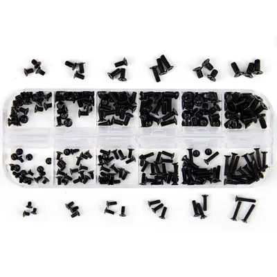 Cross-border wholesale source, minimum order of one piece, M2 M2.5 M3 black computer laptop screw set, countersunk Phillips machine screws