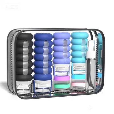 16-Piece Travel Bottle Set, Leak-Proof Silicone, Squeezable - 7