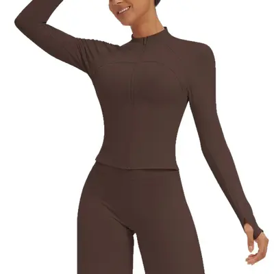 Women's Quick-Dry Thin Zip Yoga Jacket, Breathable - 6