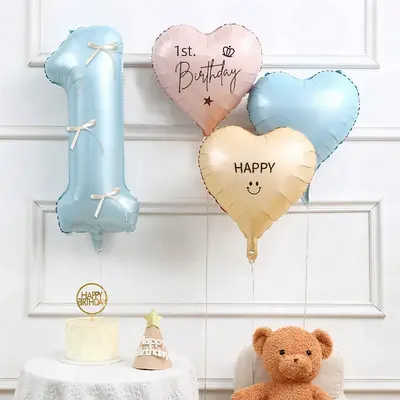 Digital Number Balloons for Birthday Party Photo Props