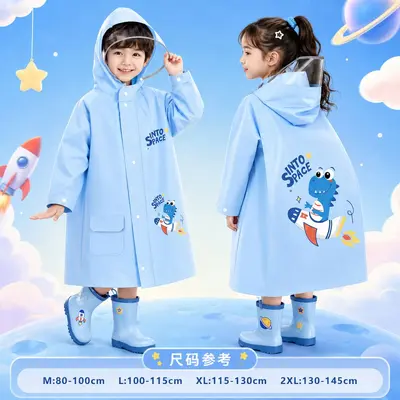 Children's raincoat, full body waterproof, backpack opening - 7