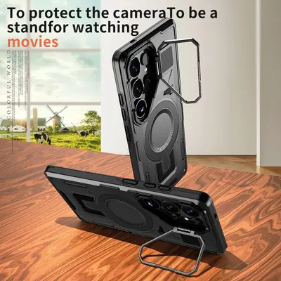 Magnetic Stand Shockproof Protective Case for Samsung S25 Ultra