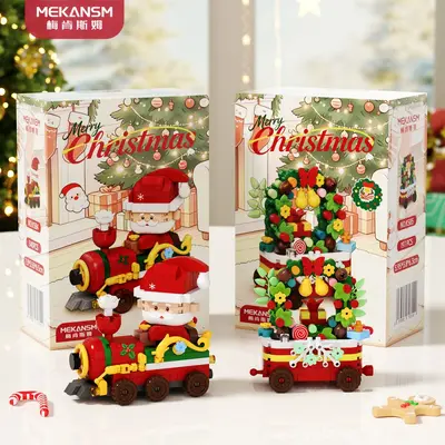 6'sı bir arada Noel temalı yapı blokları, çocuklar için Noel hediyesi