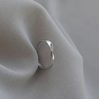925 gümüş yüzük, kadın, Möbius tasarım, açık, minimalist - 2