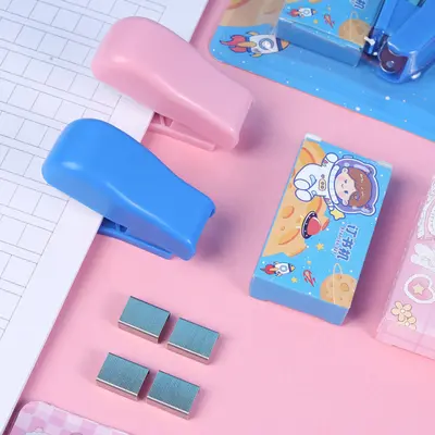 Cartoon Mini Stapler for Students, Stationery Prize