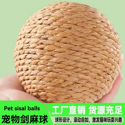 Oversized Sisal Cat Ball with Squeaker, Scratch and Chew Toy