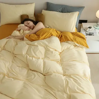 A Sınıfı Bebek Kalitesi %100 Pamuk Örme Nevresim Takımı, 4 Parça, Çarşaf ve Fitted Çarşaf