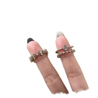 French vintage coffee gold lace ring, women's, open adjustable - 6