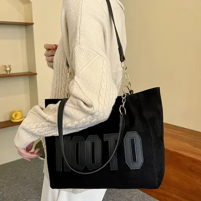 Large Capacity Women's Canvas Shoulder Tote Bag, Spring Style - 3