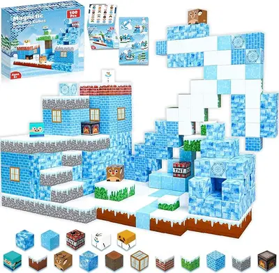 Magnetic Block Building Set, Mine Cave Castle, Educational Magnetic Tiles - 9