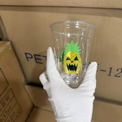 Tek kullanımlık PET soğuk içecek bardağı, 90/92/98 ağız çapı