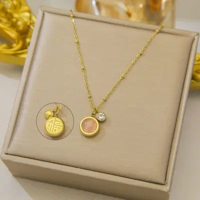 Elegant Titanium Steel Necklace Light Luxury Collarbone Chain - 7