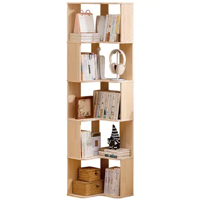 Solid Wood Floor Bookshelf with Children's Picture Book Storage - 6