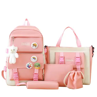 Öğrenci sırt çantası, dört parçalı set, Harajuku tarzı - 8