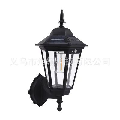 Solar Retro Wall Lamp, Villa Outdoor, Motion Sensor Garden Light