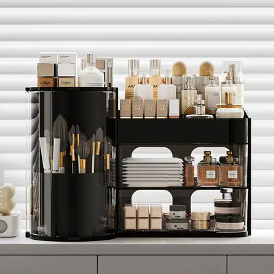 Cosmetic storage cylinder, desktop makeup organizer dust-proof