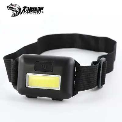 USB rechargeable plastic headlamp, powerful light, for fishing and mining