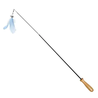 Retractable Cat Toy with Carbon Fiber Rod and Solid Wood Handle - 7