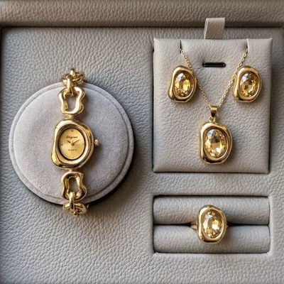 5-Piece Women's Quartz Watch Set with Bracelet