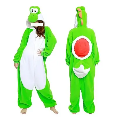 Yoshi Cartoon-Tier-Einteiler Schlafanzug, Fleece, Schwarzer Drache - 7